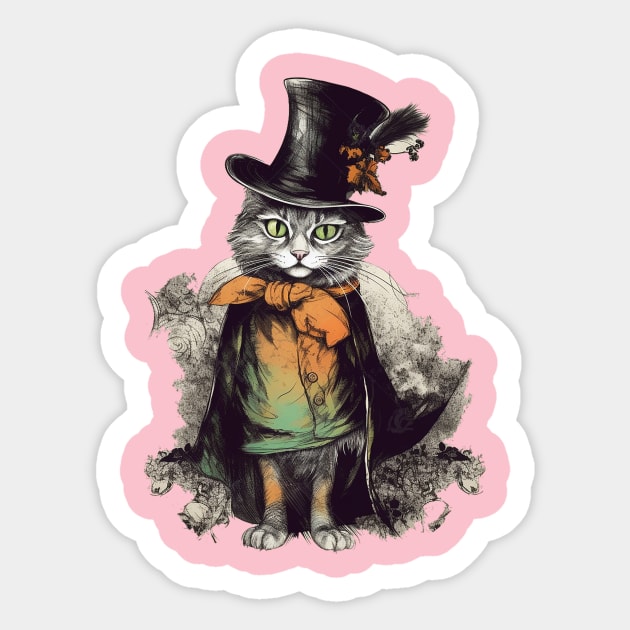 cute cat halloween costume Sticker by Tees of Joy